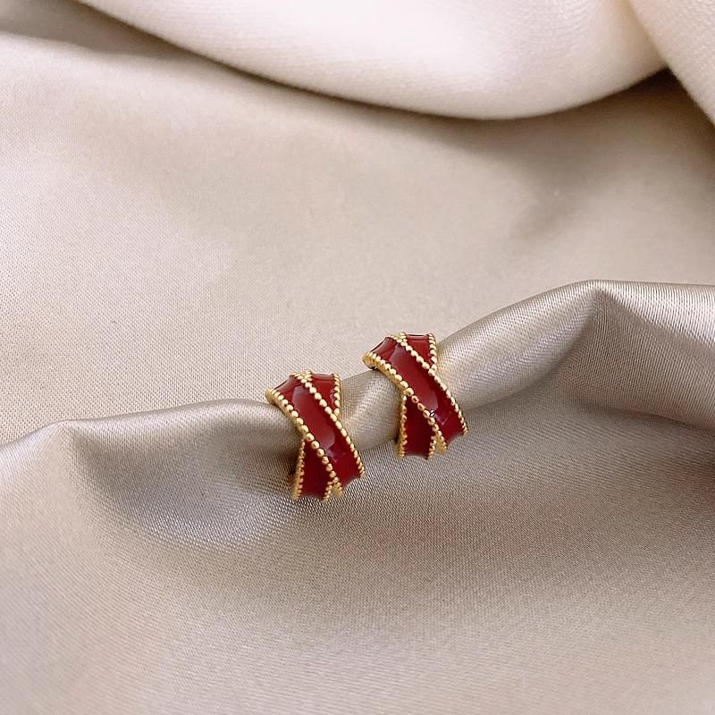Vintage Luxe Anke La Red 925 Silver Earrings Zircon Studs Minimalist Elegant Fashion Jewelry For Women