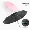 Automatic Gradient Color Umbrella for Women, Sun Protection and Uv Protection Dual-Purpose Black-Coated Umbrella for Men, Large Umbrella