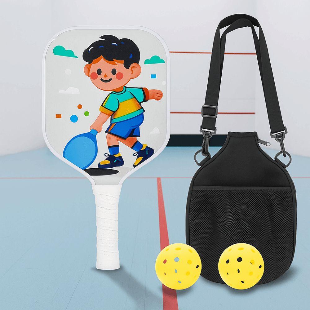 Colorful Kid's Pickleball Set Lightweight Children's Pickleball Rackets  Outdoor Sports