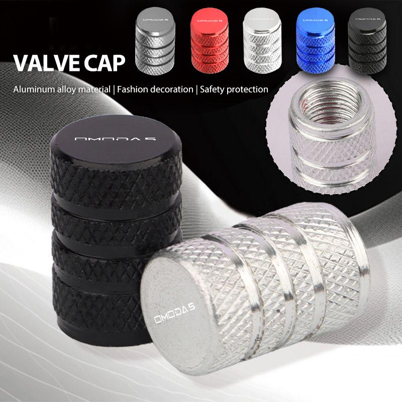 4Pcs Car Styling Tire Valve Cap Aluminum Alloy Valve Core Dustproof Valve Stems Cap For Chery Omoda 5 E5 9 C3 C5 C9 C3 EV PRO