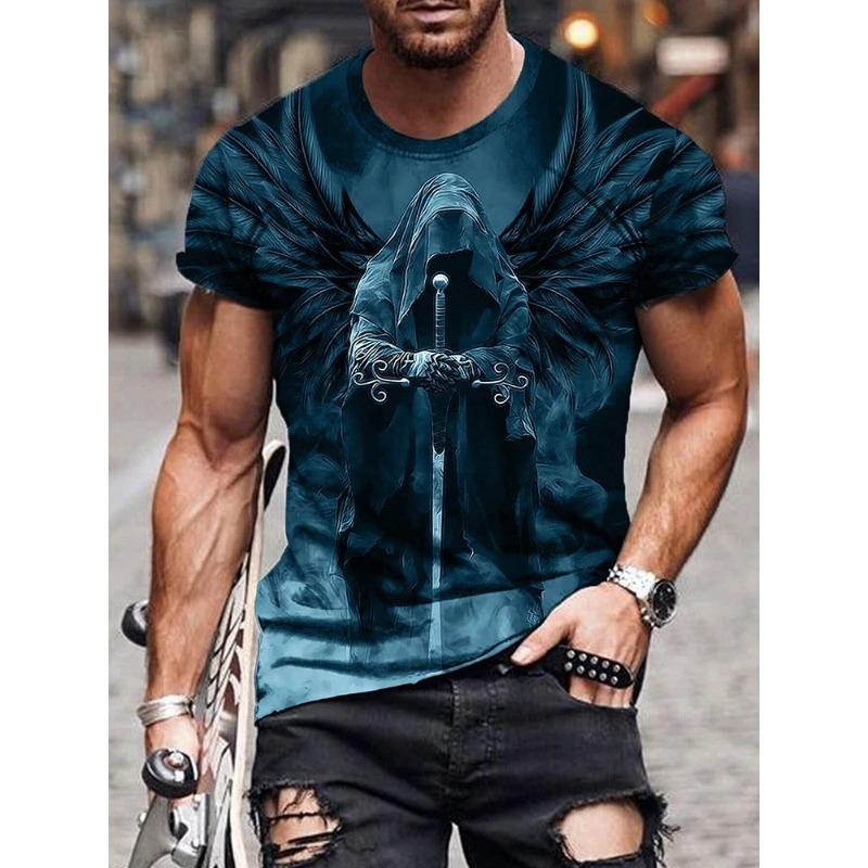 Tricou pentru bărbați Summer Everyday Street Tricou bărbați cu imprimeu cu cranii Top casual cu mâneci scurte Sport în aer liber Moda tricou bărbați