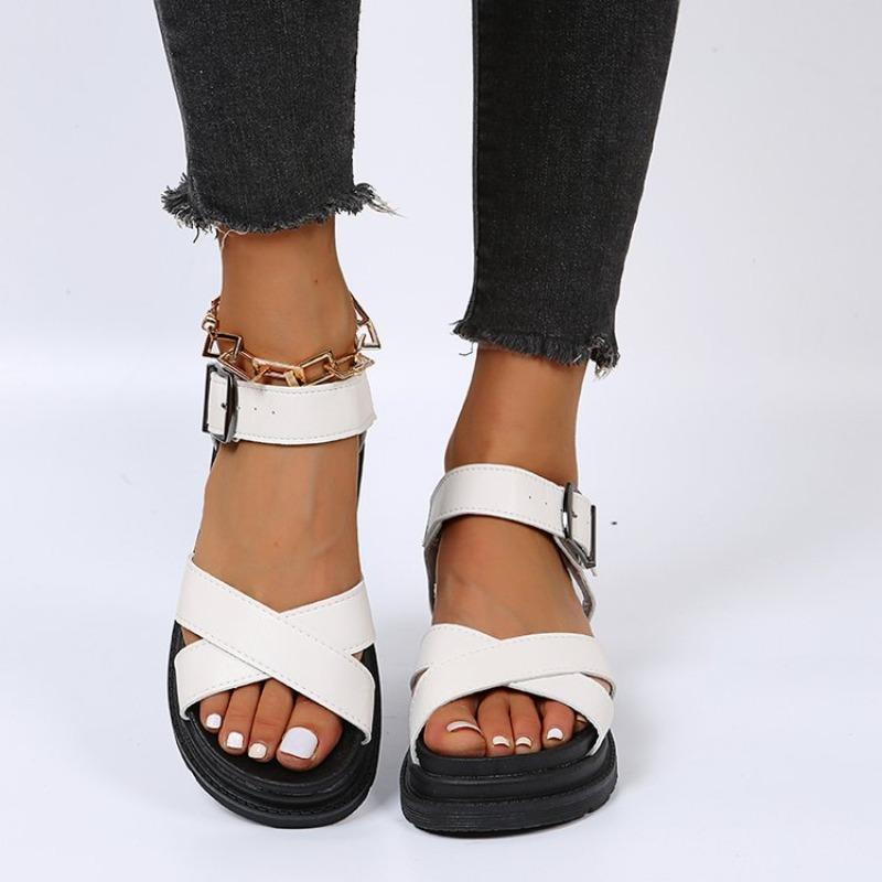 Neue Damen Gladiator Sandalen Frau Sommer Mode Plateau Sandalen Schnallenriemen Freizeitschuhe Damen Übergröße Sandalen Europa
