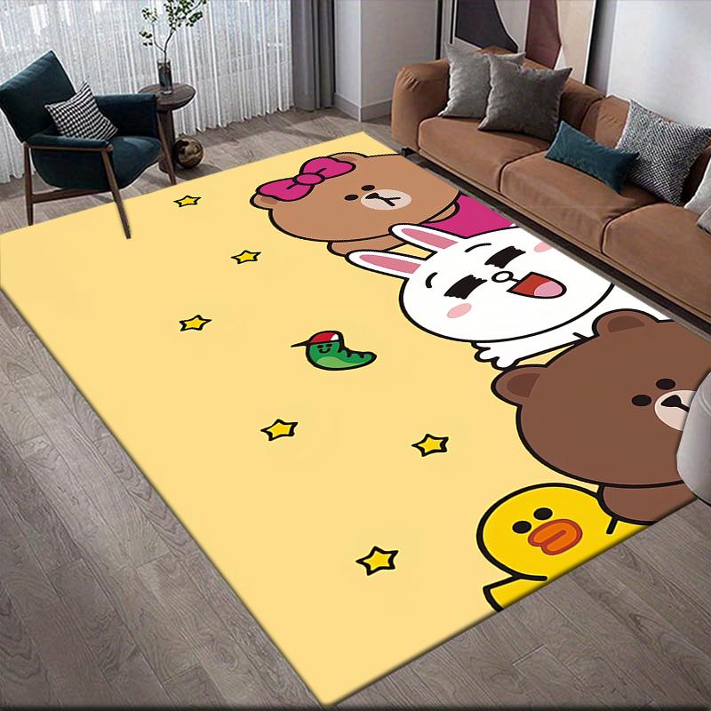 LINE FRIENDS Playful Square Area Rug, Non-Slip Floor Mat for Home Decor, Perfect Gift for LINE FRIENDS Fans.chl