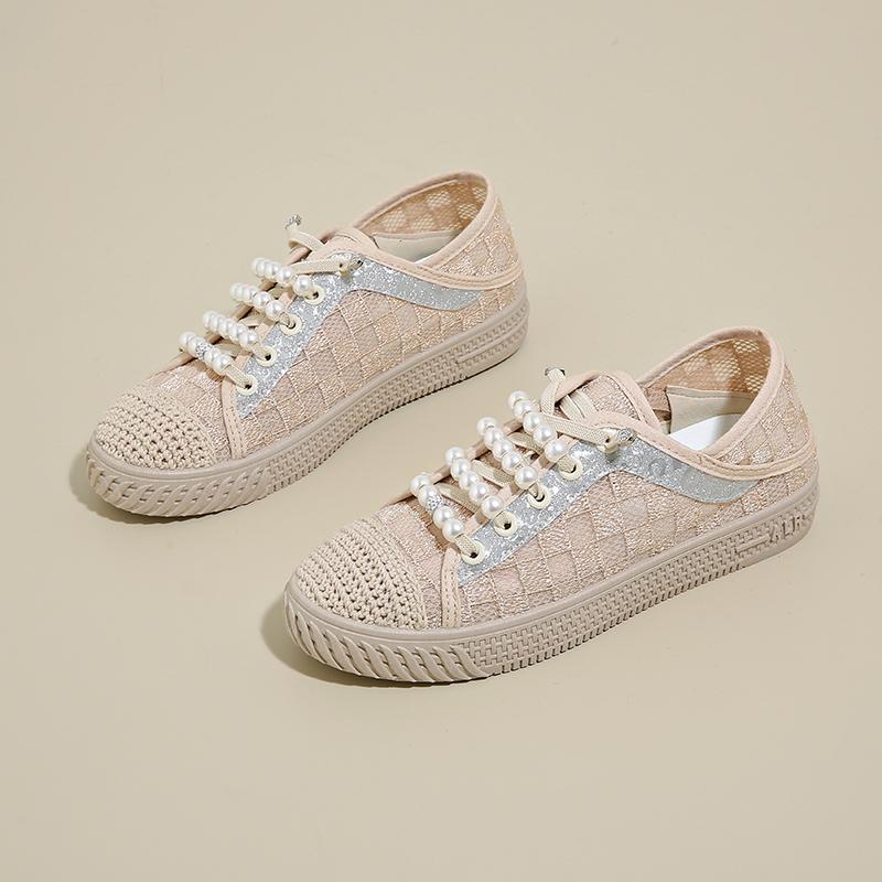 CRLAYDK Summer Women's Slip On Espadrilles Loafers Breathable Lace Jacquard Shoes Dressy Casual Lightweight Travel Walking Flats