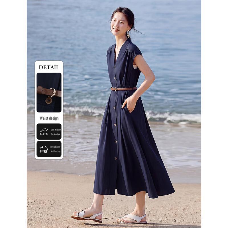 French Elegant Sleeveless A-line Midi Dress XL