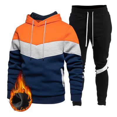 Orange Herbst Winter Kapuzenpullover Sweatshirt Hosen Set Herren Sportswear Sport 2-teiliges Set Herren Jogging Sweatshirt Set