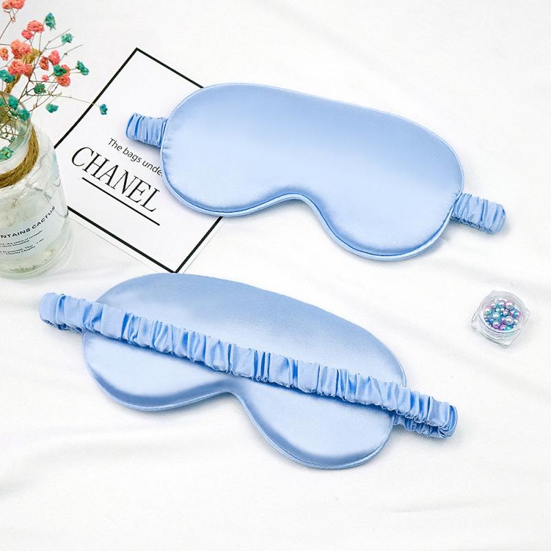 Double-Sided Imitation Silk Eye Mask - Light-Blocking, Breathable, Elastic Unisex Sleep Mask with Scrunchie.