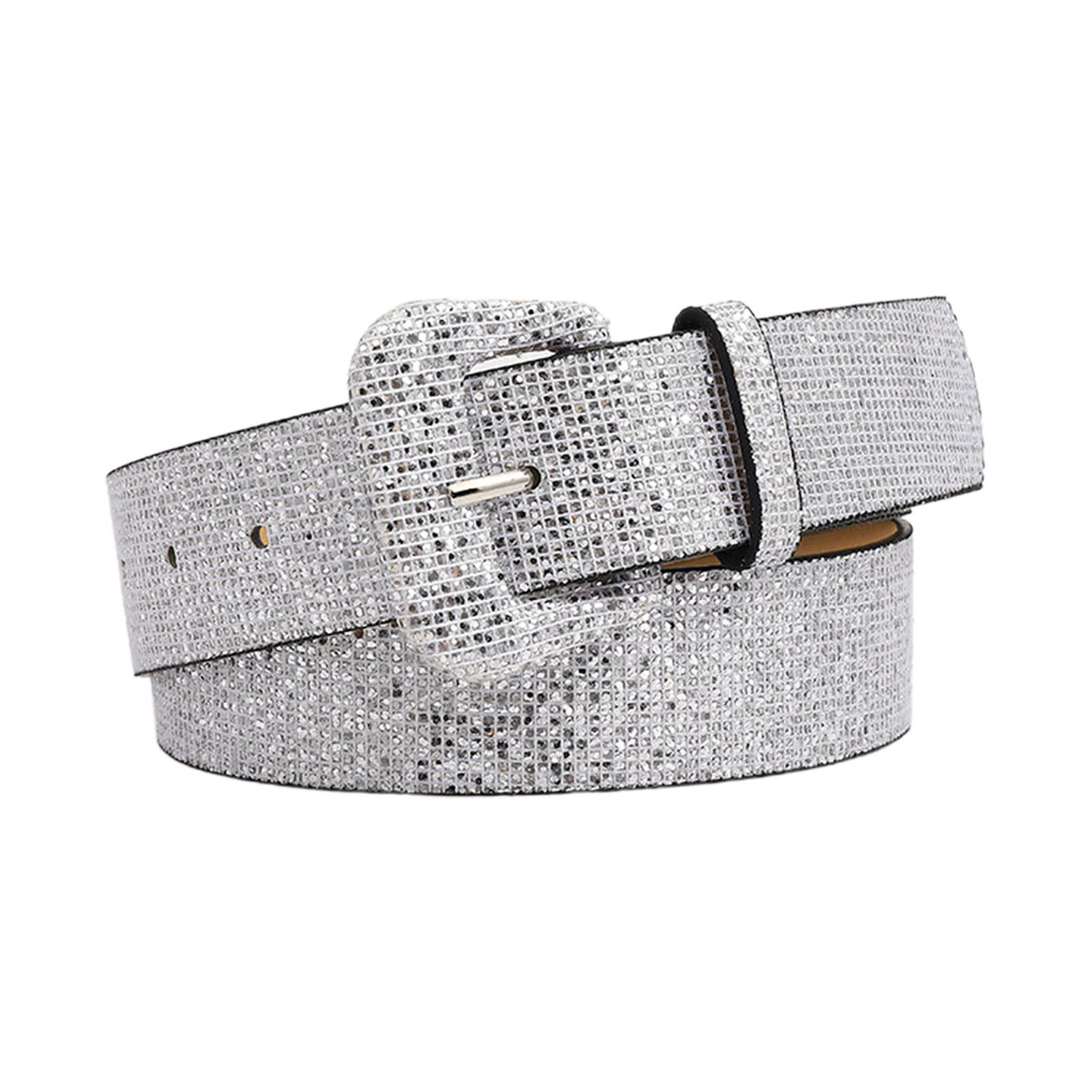 

Яркий блестящий женский поясной ремень, поясная цепочка, роскошный сладкий пояс, ремни с регулируемой пряжкой и блестками B