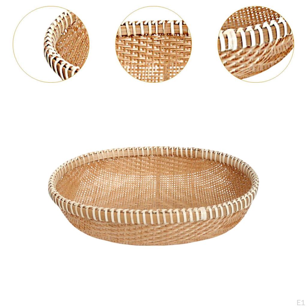 Brotkorb Bambus Tablett Dekorative Lebensmittel Lagerung Snack Organizer Gemüse Portion für