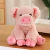 23cm Cartoon Sitting Animal Plush Toy Stuffed Pig Goat Lamb Lion Koala Fox Panda Cute Plushie Birthday Present