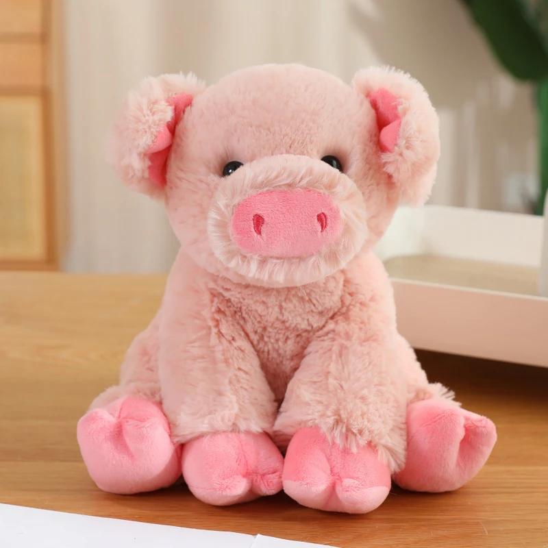 23cm Cartoon Sitting Animal Plush Toy Stuffed Pig Goat Lamb Lion Koala Fox Panda Cute Plushie Birthday Present