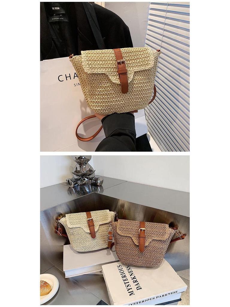 2025 Women's Straw Woven Beach Crossbody Bag for Vacation and Summer
