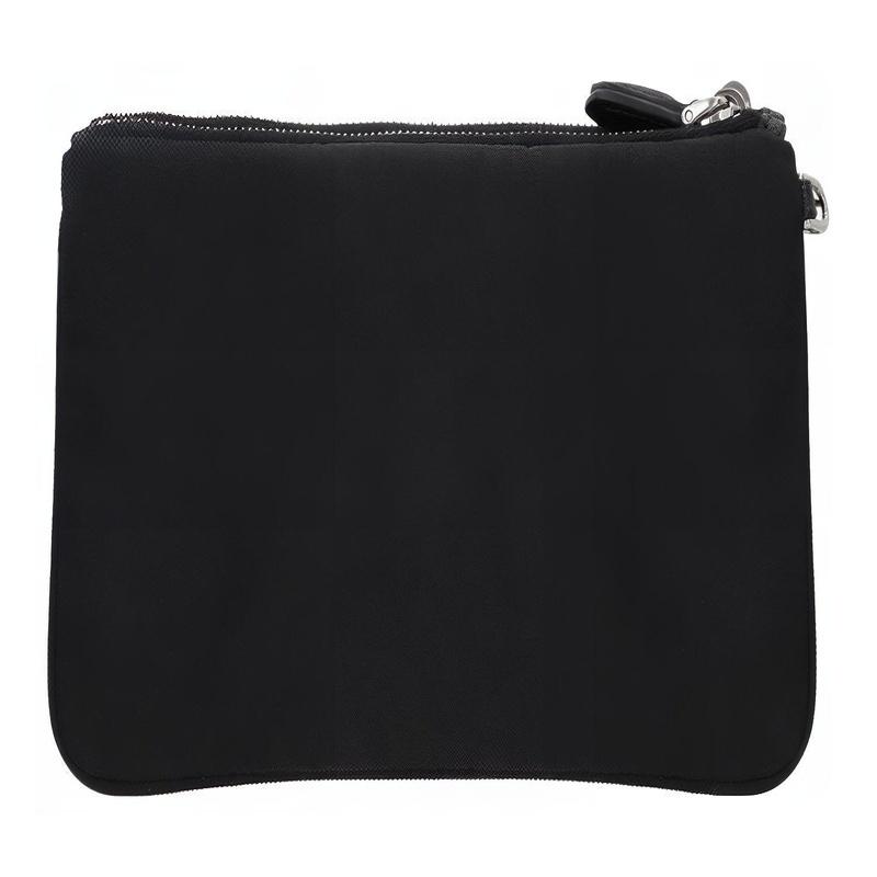 Prada Re-Nylon Metall Dreieck Logo Reißverschluss Nylon Clutch Damen Schwarz