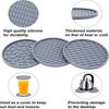 Silikon Getränkeuntersetzer mit Halter, Set mit 6 Stück, Outdoor Tassenmatte für heiße oder kalte Getränke, Verdickt, Rutschfest, Antihaftend,