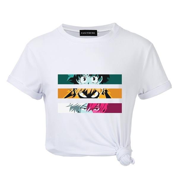 New Japanese Anime My Hero Academia T-Shirt Cool Short Sleeve Cartoon Printed Tee Shirt Tops