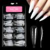 60/100Pcs Nail Forms Full Cover Sculpted Nail Tips Fake Finger Nails Extension Tip Quick Building Mold False Tips Manicure Tool