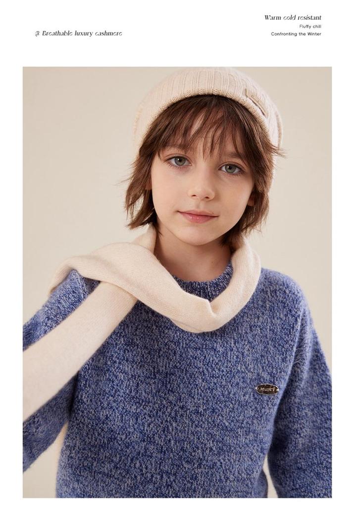 Kids' Cashmere Scarf: Boys & Girls Autumn/Winter Korean-Style Warm Knit Neck Warmer