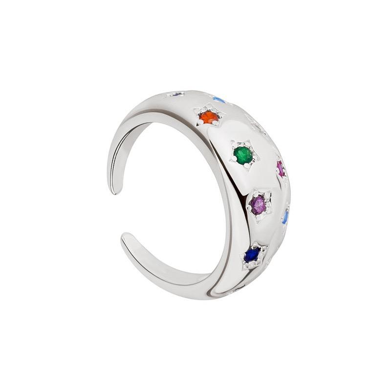 Xiaomi BF CLUB 925 Sterling Rings for Women Simple Geometric Handmade Irregular Retro Oval Colorful CZ Ring Allergy For Birthday Gift