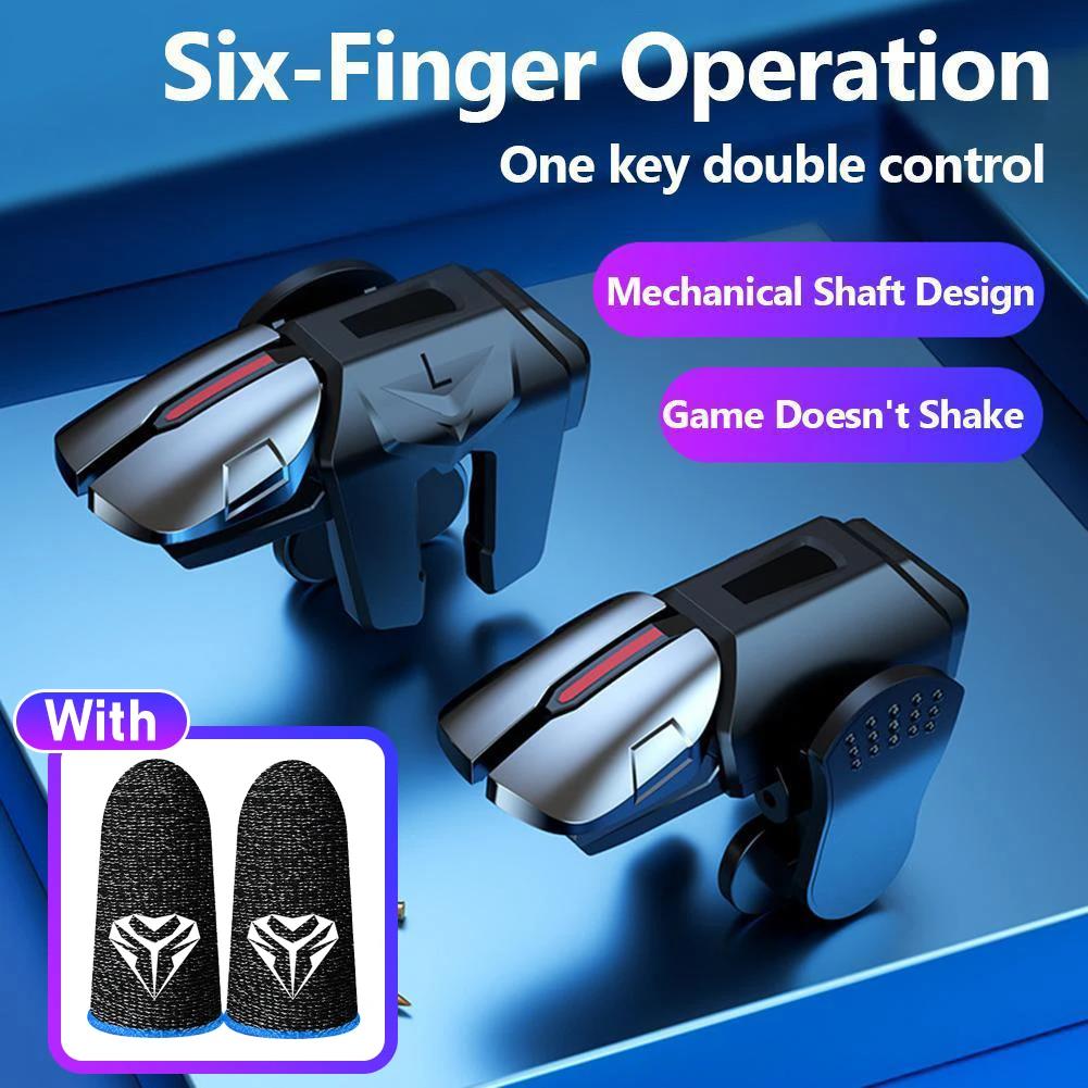 G21 Telefon Komórkowy Spust do Gier Gamepad Joystick 6-Palcowy Celowanie Strzelanie L1 R1 Przycisk Klawiszowy Palce do Gry Dla Kontrolera Gry PUBG 5