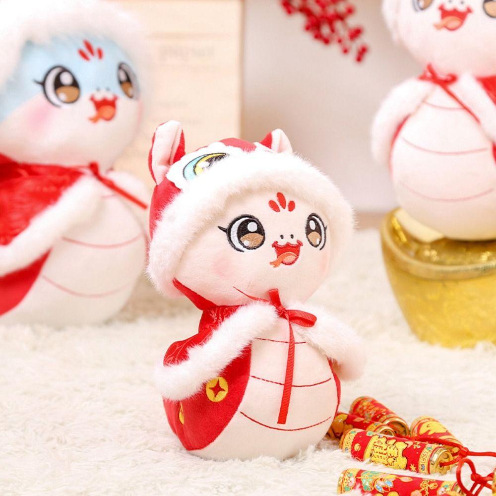 Funny Lucky Snake Plush Doll Big Eyes Stuffed Animal Doll Adorable Snake Year Plush Toy  Home Decor