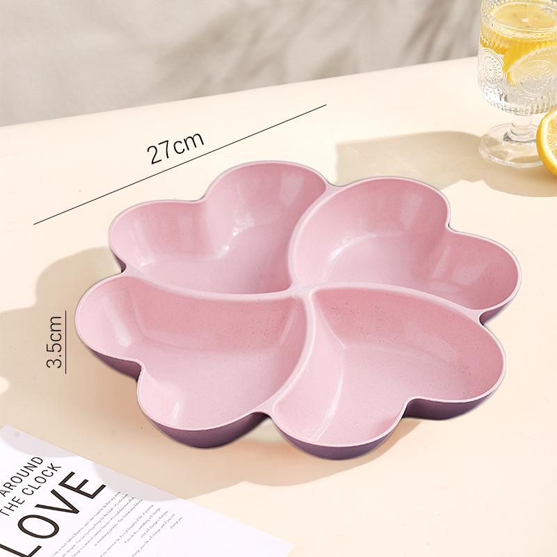 Wheat Straw Creative Lucky Grass Fruit Plate Home Living Room Desktop Grid Candy Box Fruit Snacks Dried Fruit Plate