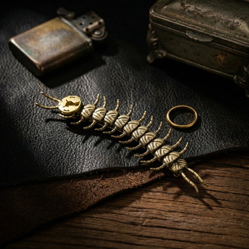Centipede Shaped Collar Pin Brooch Metal Insect Design Lapel Pin Accessory for Shirt Jacket Suit Decoration