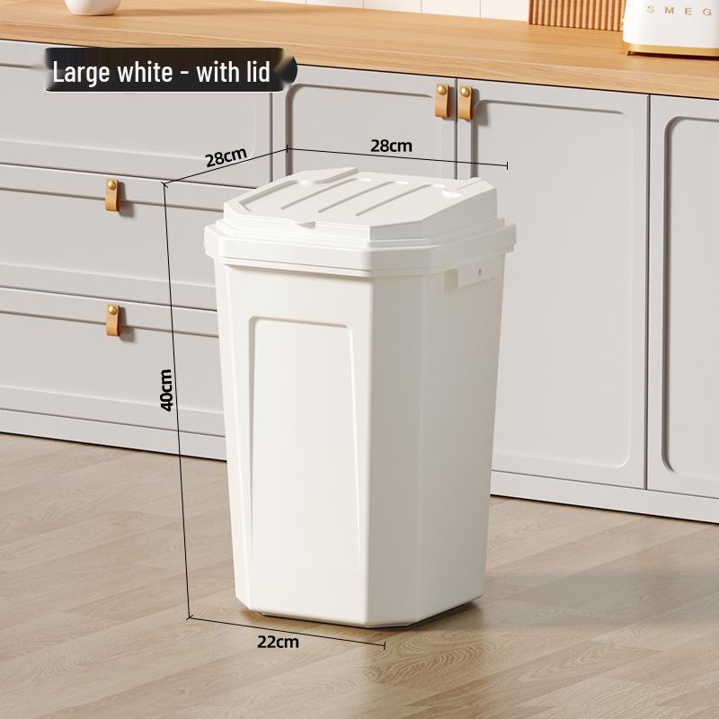 Extra Large Household Trash Bin with Lid for Kitchen, Bathroom, Hotel, or Outdoor Use