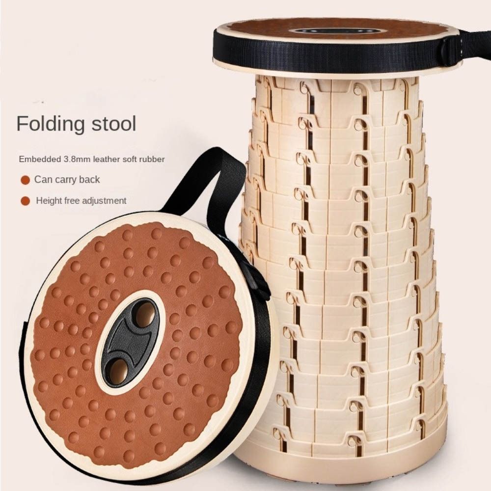 Soft Rubber Seats Telescoping  Folding Stool Collapsible Foldable Retractable Stool  Adult