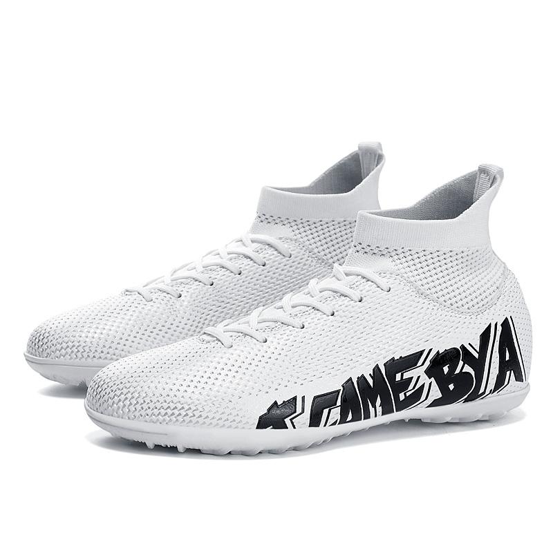 Football Shoes 31-48 Men's High-top Football Shoes Rubber Short Nail Youth Sneakers Football Training Shoe Art Makeup Lawn Children Football Boots