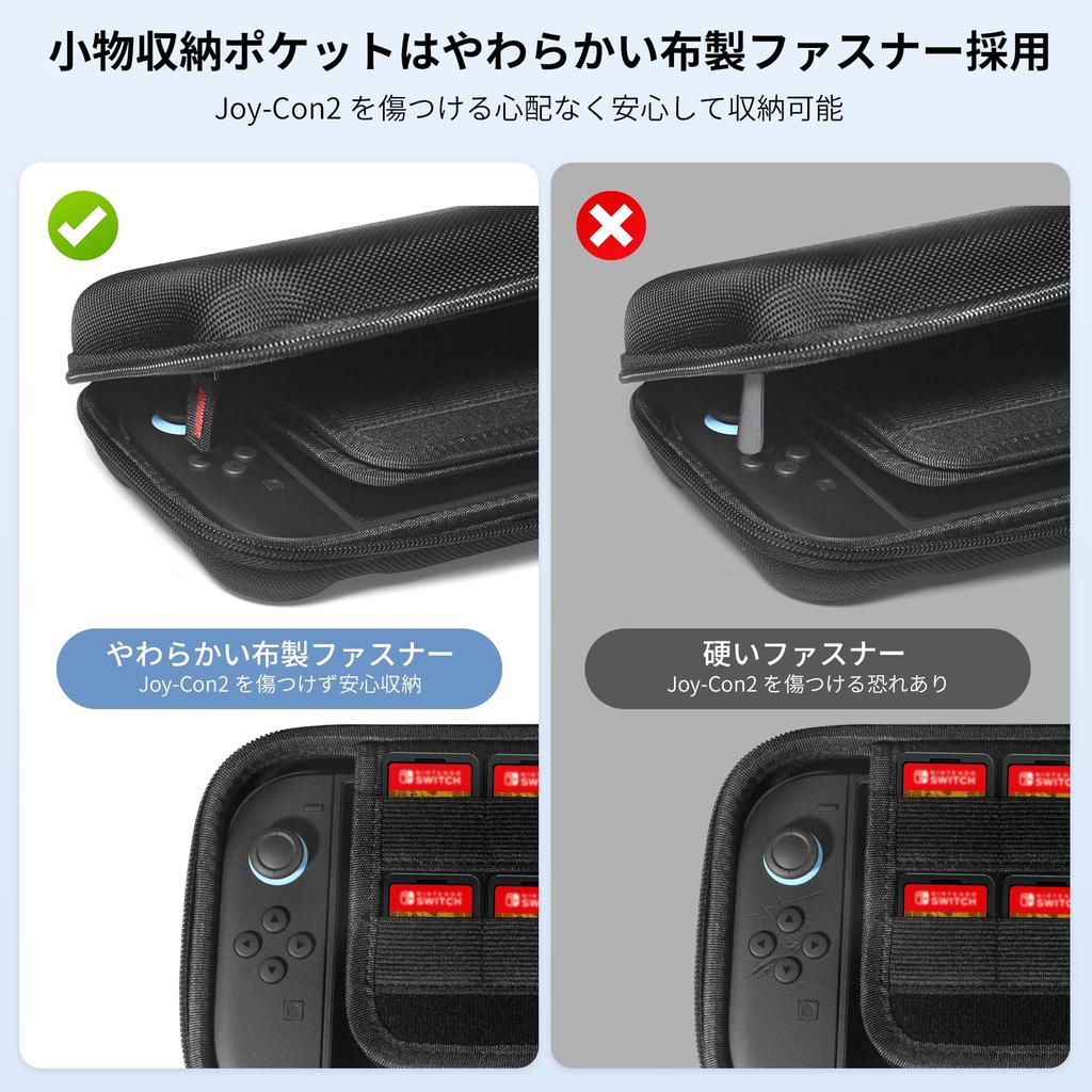 Accessory Set for Switch Carrying Screen Split 2 Grip and 4 Joystick Covers Large and Easy To Carry 5-Piece 2 Case, Protector, Protector, Joy-Con