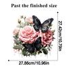Pink Rose Black Butterfly Floral Wall Stickers Self Adhesive Peel and Stick Decor for Bathroom Cabinets Refrigerator Doors Home Decoration