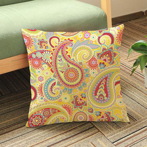 Purple Mandala Flower Pattern Cushion Cover Indian Thailand Buddism Home Decorative Throw Pillow Cover Cotton Linen Pillow Case