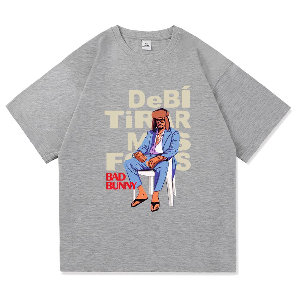 Bad Bunny T Shirt 2025 Fashion Men/Women Vintage Funny Frog Debí Tirar Más Fotos T-Shirt