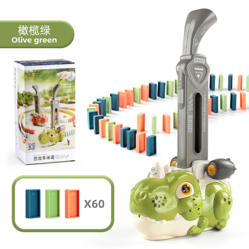 

Электрический динозавр домино маленький поезд со звуком и светом автоматическая лицензия 60 шт. домино строительный блок игрушка