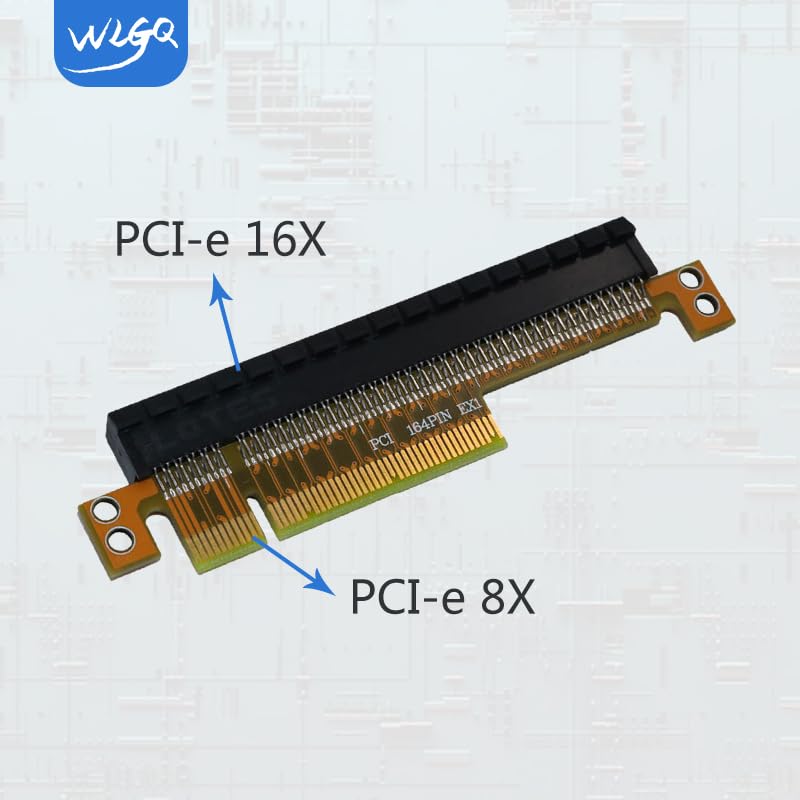 WLGQ PCI-E X8 - X16 180-degree Adapter PCIe Riser Card PCI Express Male-female Riser Card