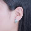 Nano Emerald Flower Earring 925 Sterling Silver Flower Green Zircon Stud Earrings