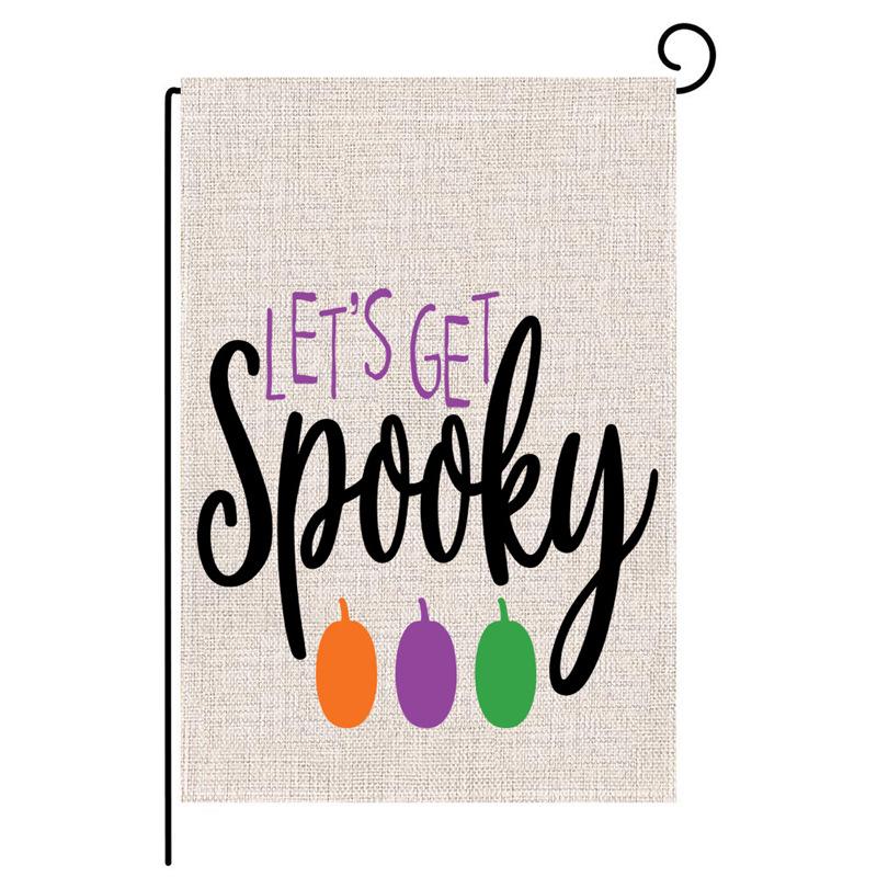 Autumn Pumpkin Maple Leaf Double-Sided Garden Flag - Creative Canvas Hanging Ornament