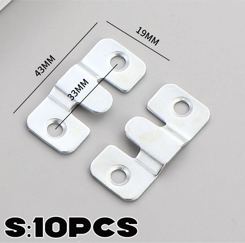 10pcs Picture Frame Hooks Stainless Steel Wall Hanger Flush Mount Hanging Buckle Furniture Interlock Bracket Joint Connector