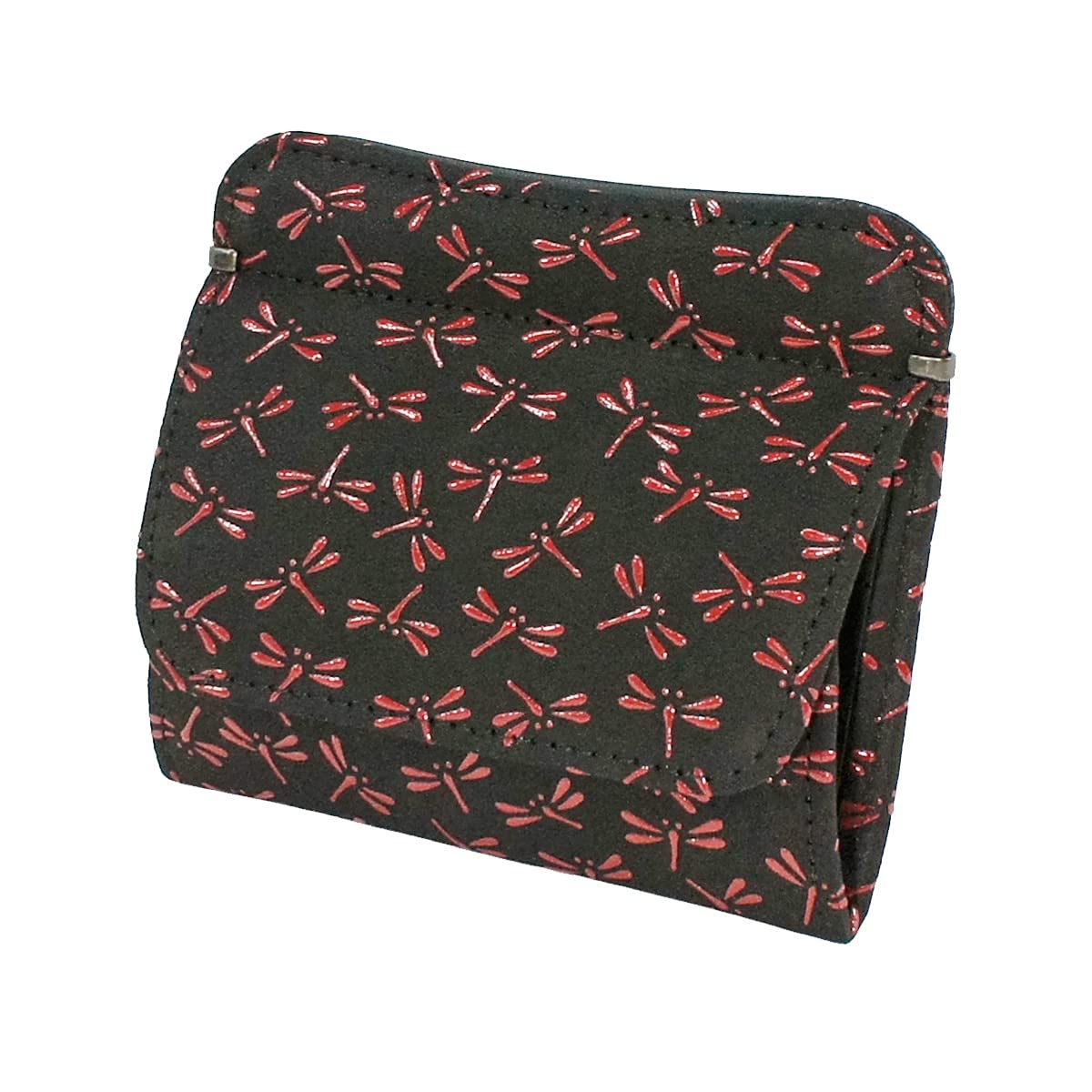 

Indenya Inden Wallet Coin Purse Coin Purse G Deerskin Black x Red Lacquer Dragonfly Pattern 1208-21-008
