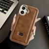 For iPhone 16 Case PC+PU Leather Shockproof Phone Back Cover