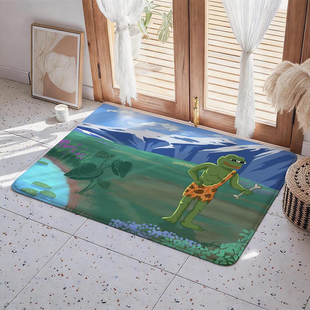P Pepe The Frog Floor Mat Eco Flannel Doormat Non Slip Odorless Indoor Floor Rug Soft Short Plush Home Mat