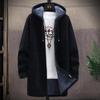 Suéteres de los hombres abrigo otoño invierno cálido cremallera larga cardigan suéteres casual prendas de punto suéter