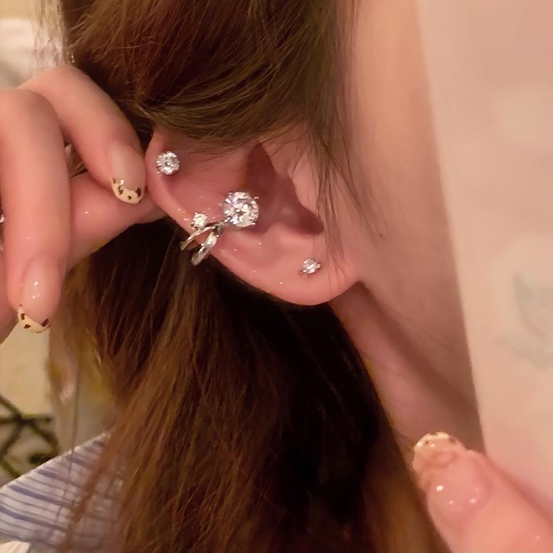 Korean Style Zircon Ear Cuff: Elegant, No-Piercing, High-End Earrings for Women