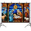 Birth of Jesus Photography Background Decorative Art Style Christmas Background Traditional Festival Nativity Background Banner