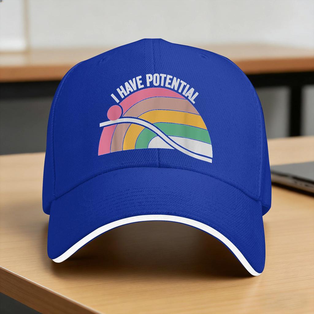 I Have Potential Motivational Growth Message Baseball Cap Street Style Trucker Hat Summer Unisex Women Camping Baseball Caps
