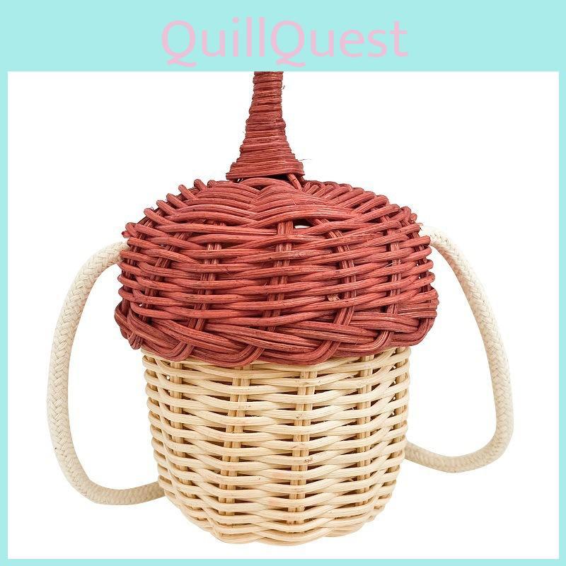 Kids Handmade Wicker Crossbody Bag With Durable Material For Everyday Use