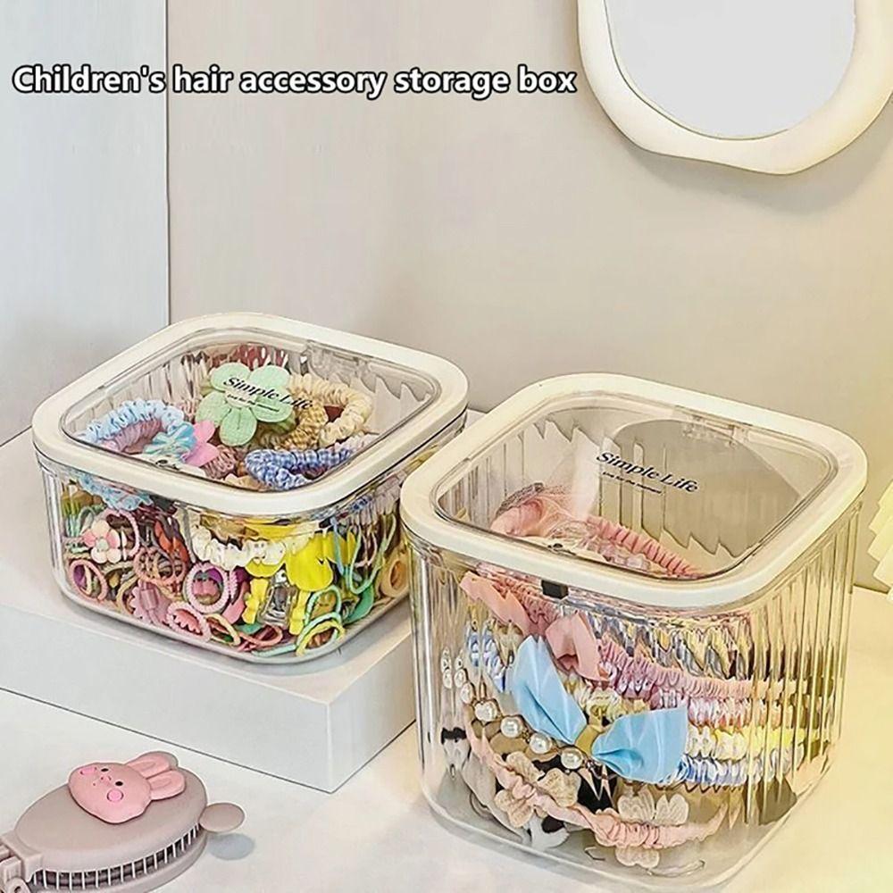 1Pcs Clear Hair Accessories Organizer Small Large Multifunctional Desktop Storage Box Acrylic Pop-up Hair Tie Organizer