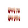Ankela 3D Red Butterfly Cat Eye French Press-on Nails with Polka Dot Glitter - Long Tips