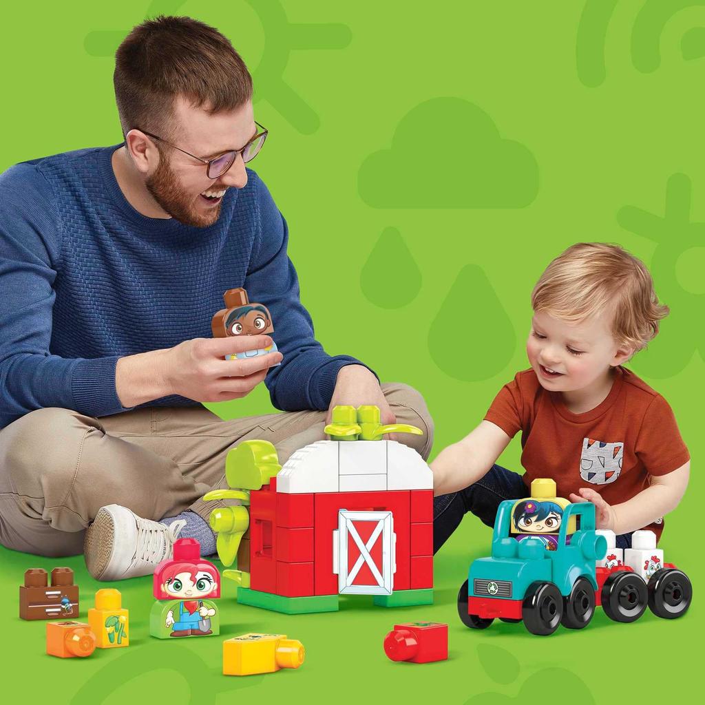 Mega Bloks Green Town Bee and Farm Tractor Set for Ages 1 and HDL07 (51 Pieces) Up,