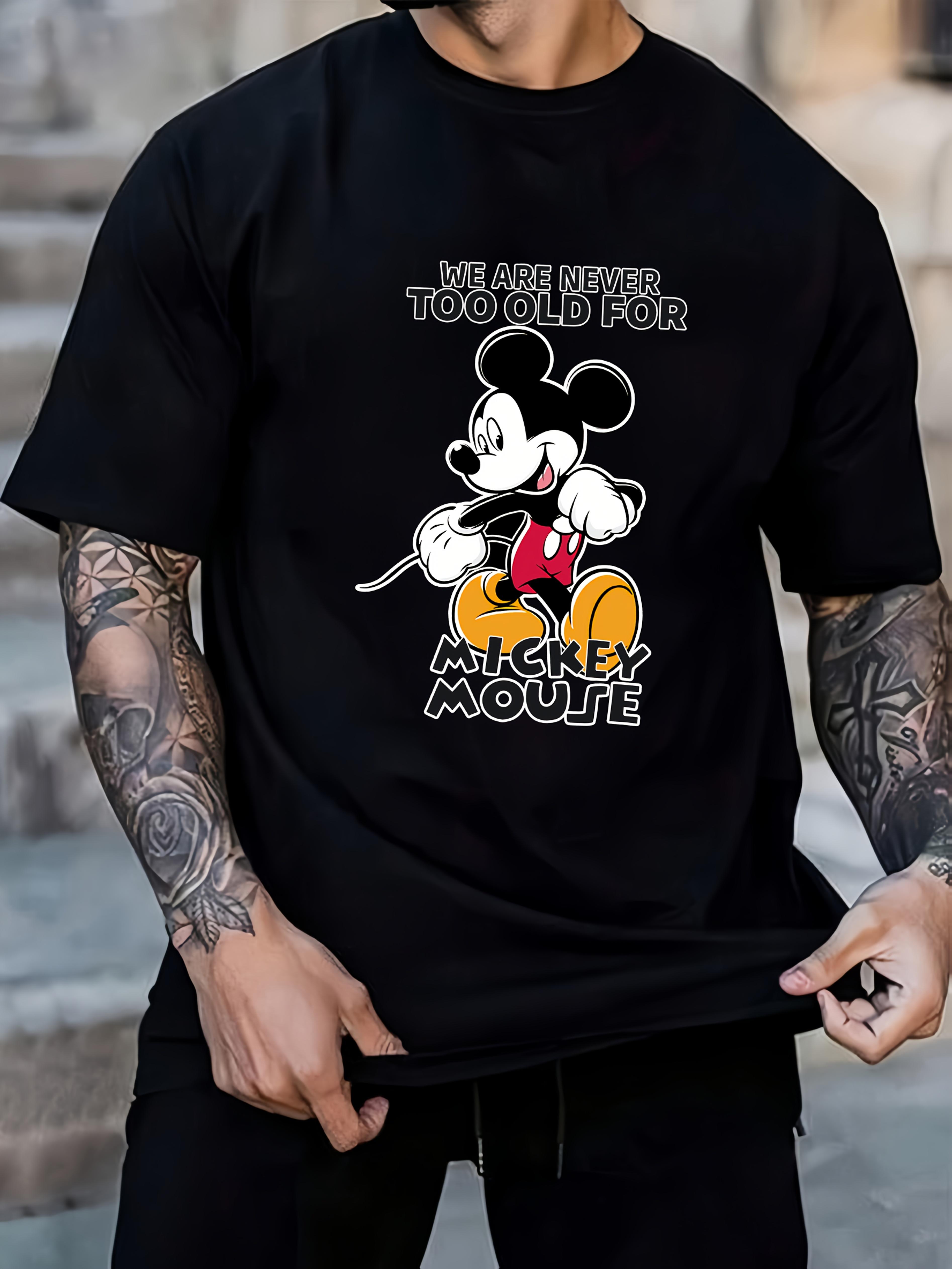 Disney Licensed Mickey Mouse Graphic T-shirt - We Are Never Too Old for Mickey Mouse Print L